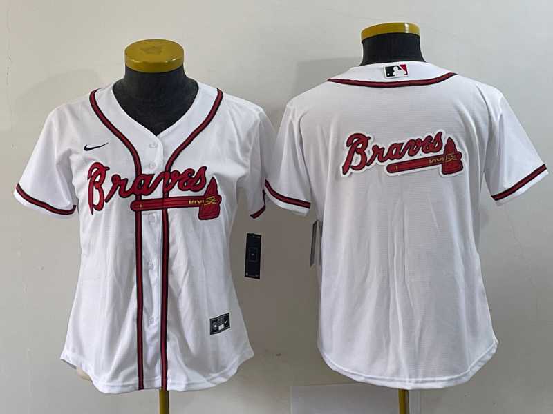 Womens Atlanta Braves Blank White Stitched MLB Cool Base Nike Jersey1->mlb womens jerseys->MLB Jersey